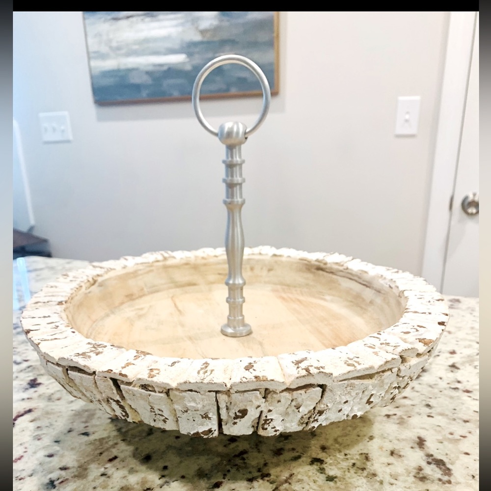 FARMHOUSE/BOHO GENUINE WOOD TRAY SERVING PLATTER APPETIZER/ GREAT 4 PARTIES